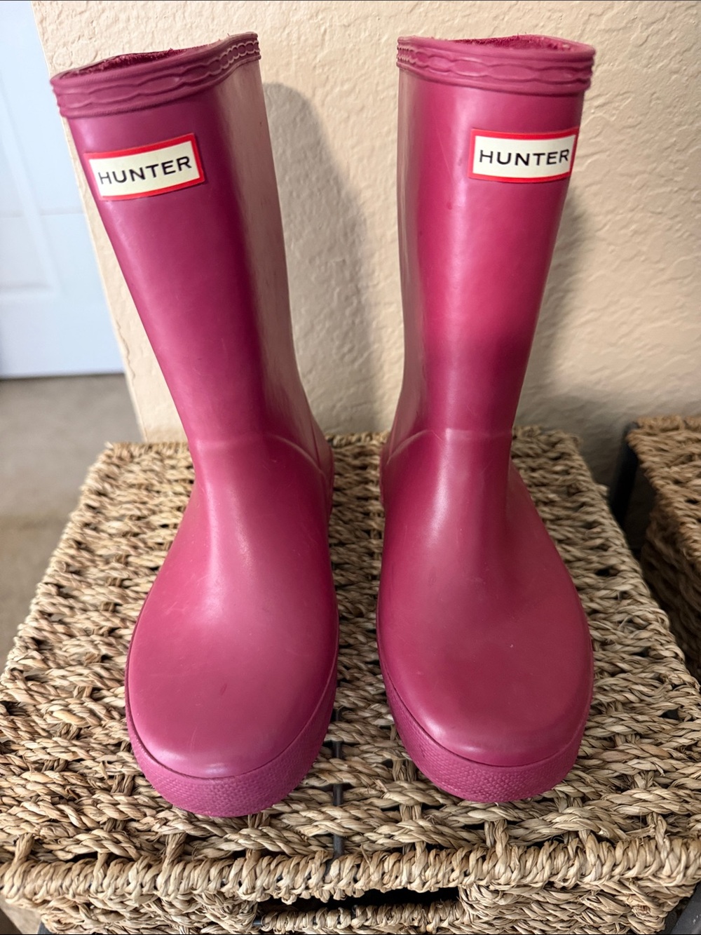 Hunter Kids Raspberry Pink Tall Rain Boots